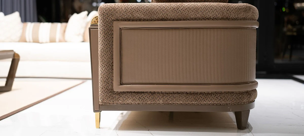 Luxury Sofa Brown / Gold - Living Room Sofa - Hotel Sofa - Living Room Furniture - Hotel Furniture - Luxury Furniture