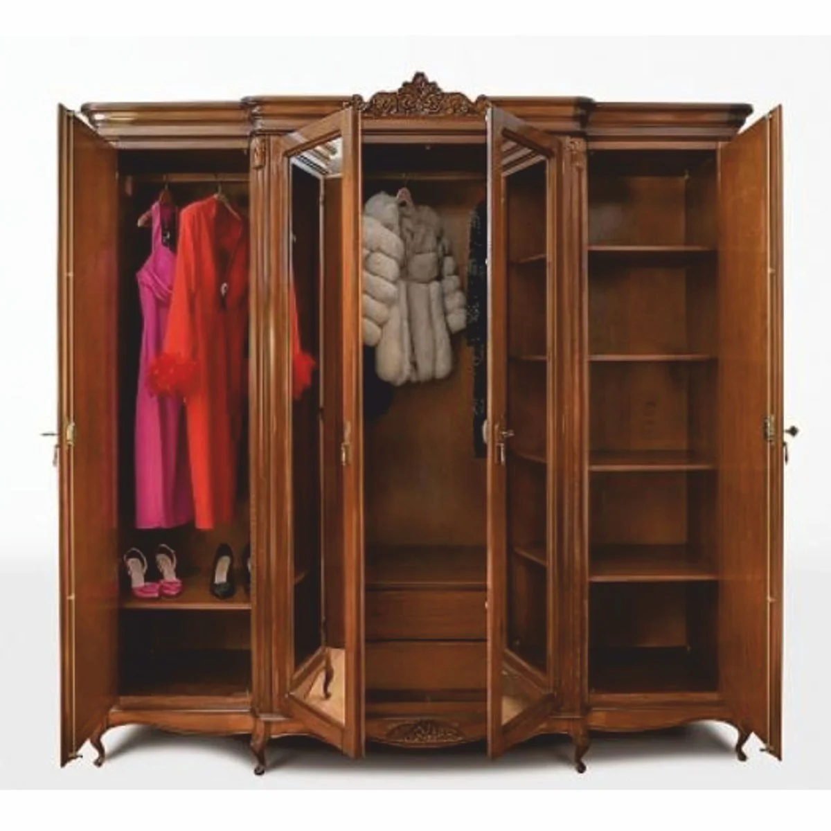 Luxus Barock Schlafzimmer Schrank Braun 235,2 cm - Barock Schlafzimmer Möbel