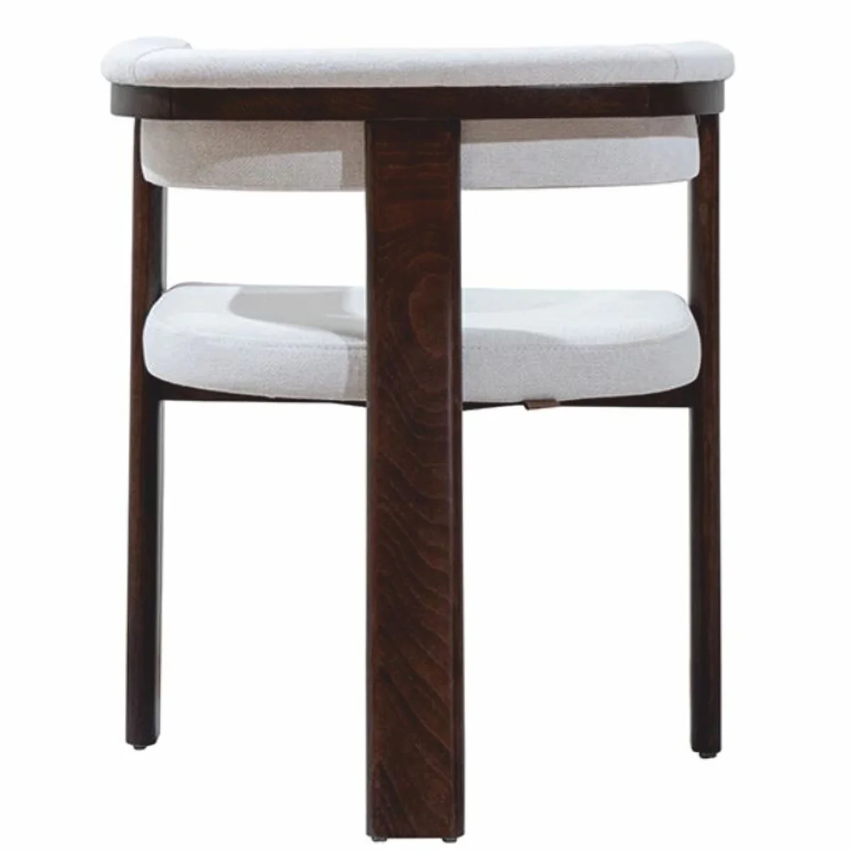Luxury dining room chair with armrests white / dark brown - dining room furniture
