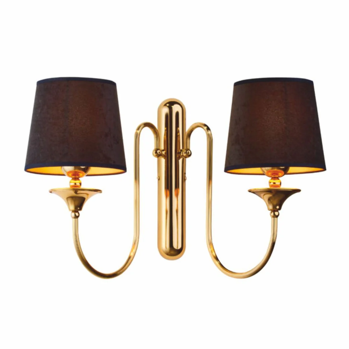 Luxury Art Nouveau double wall light gold / brown / black 57 cm