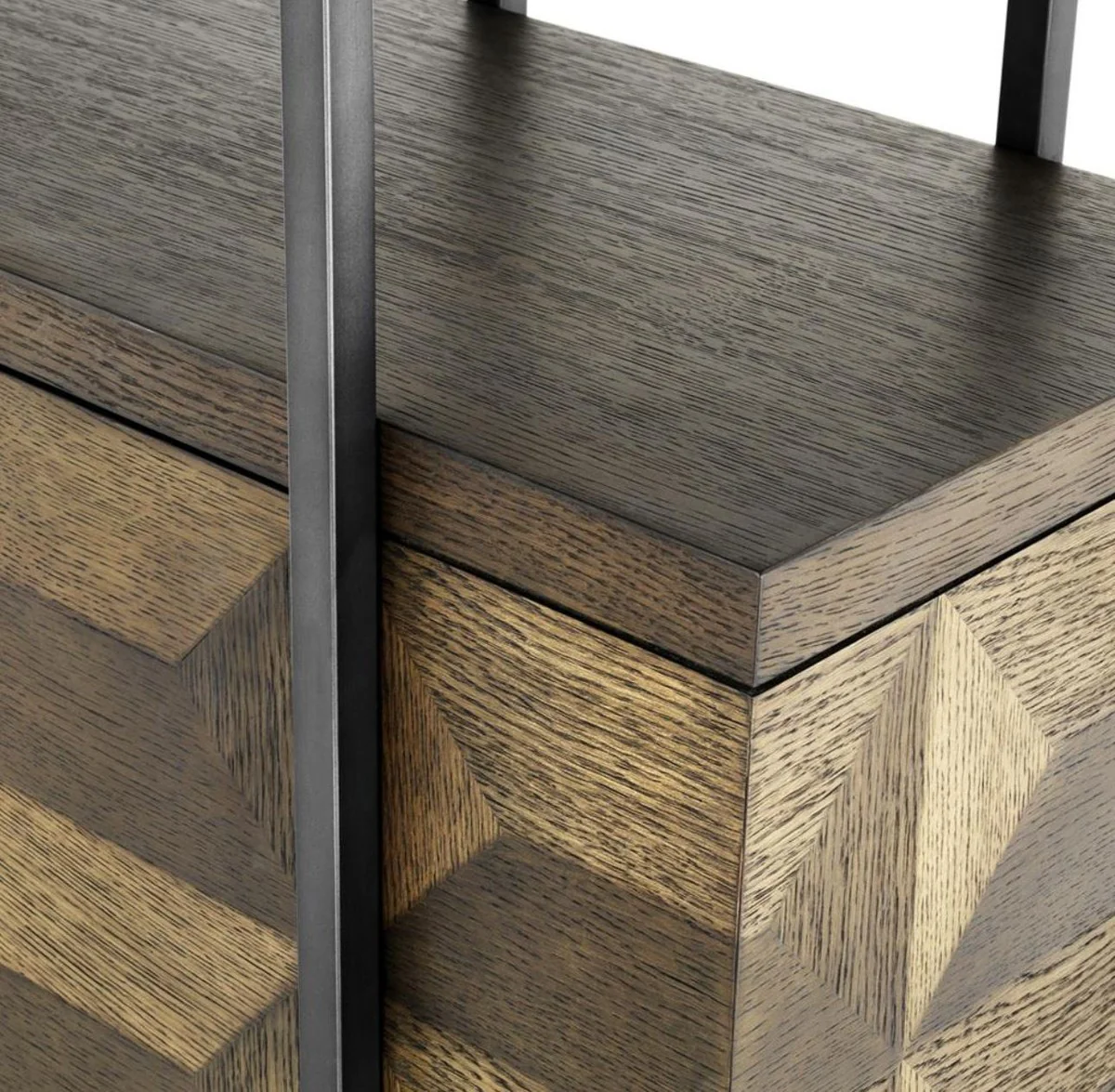 Luxury shelf cabinet with 2 doors brown / bronze 140 x 40 x H. 200 cm - living room cabinet