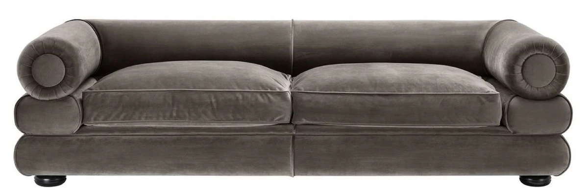 Luxury velvet sofa gray / black 233 x 96 x H. 65 cm - living room sofa - luxury quality