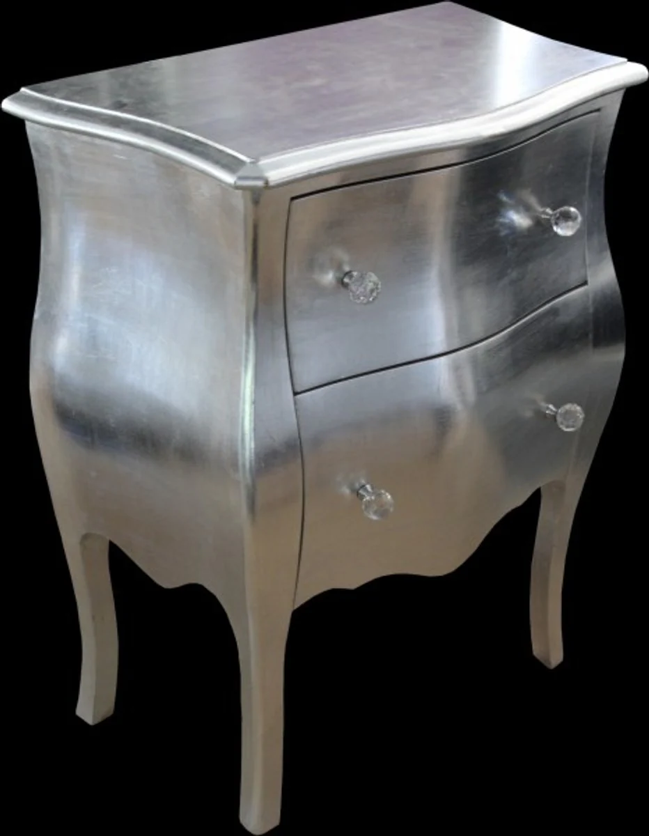 Barock Kommode Silber Antik Look H 78 cm, B 62 cm, T 36 cm