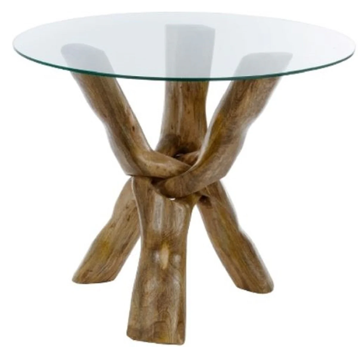 Luxury glass table brown Ø 90 x H. 73 cm - three-legged round table