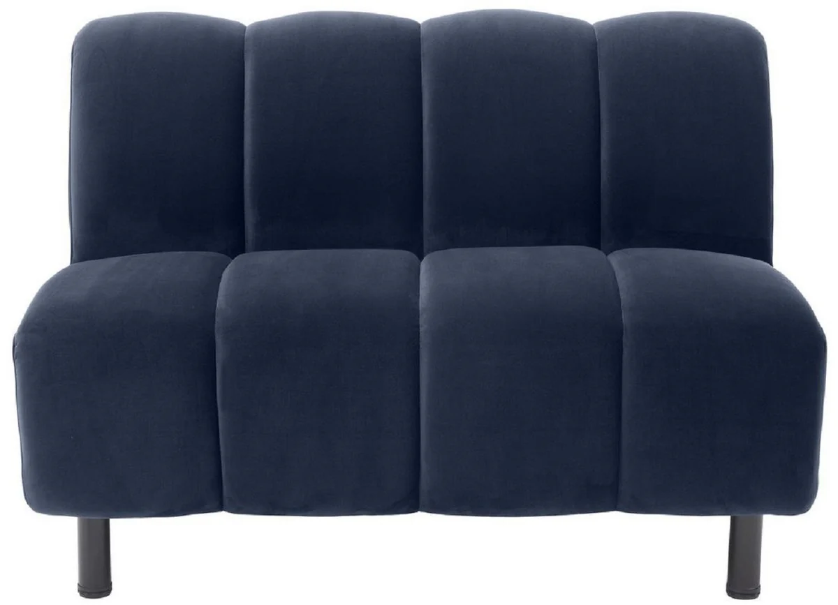 Luxury couch midnight blue / black 121 x 75 x H. 87 cm - living room sofa with elegant velvet fabric - luxury furniture