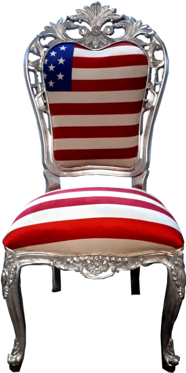 Luxury Baroque Dining Chair USA / Silver - Designer Baroque Chair - Luxury Quality