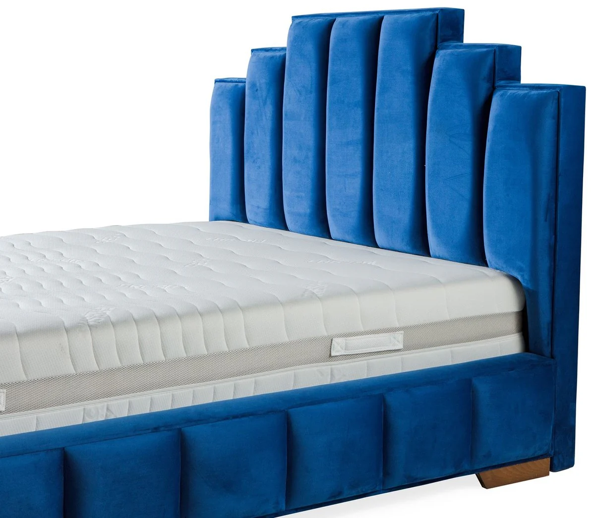 Luxury Double Bed Blue / Brown - Various Sizes - Modern Bed with Mattress - Bedroom Furniture