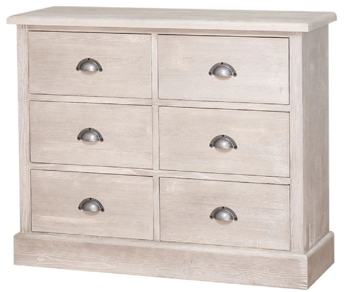 Country house style chest of drawers with 6 drawers gray 100 x 35 x H. 80 cm - country house style furniture