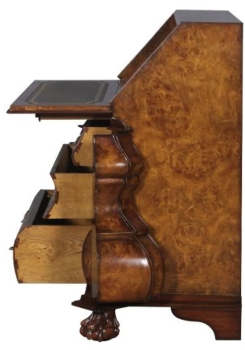 Luxury Art Nouveau writing chest with 18 drawers brown / silver 100 x 53 x H. 120 cm - luxury quality