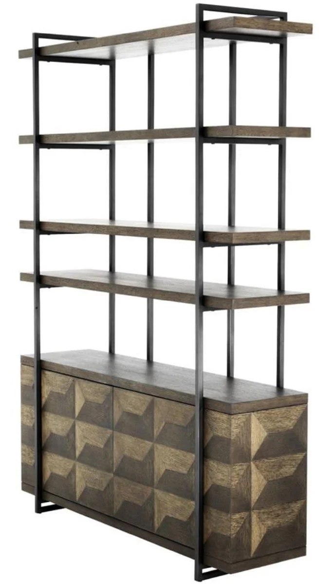 Luxury shelf cabinet with 2 doors brown / bronze 140 x 40 x H. 200 cm - living room cabinet