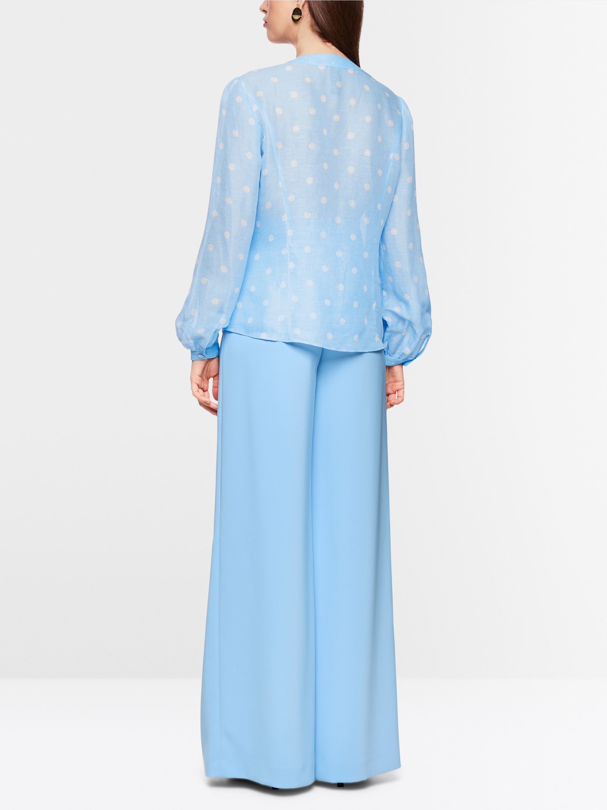 Marc-Cain Bluse mit Punkten aus Seide und Leinen