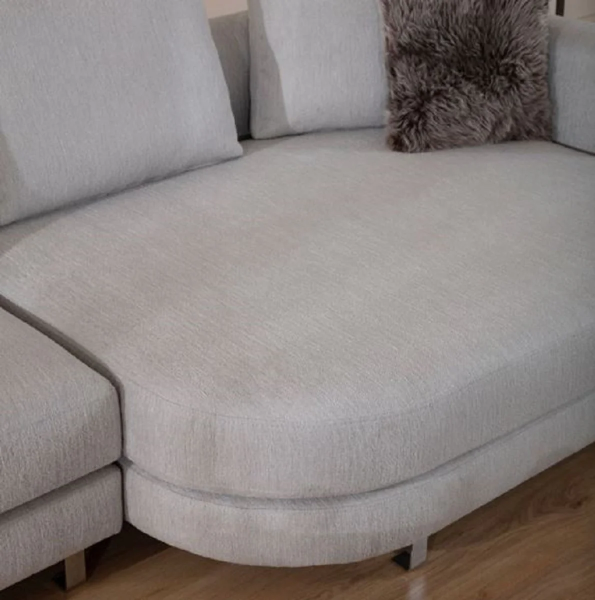 Luxury corner sofa gray / silver 424 x 430 x H. 90 cm - Living room sofa - Living room furniture - Luxury furniture - Luxury living room furnishings