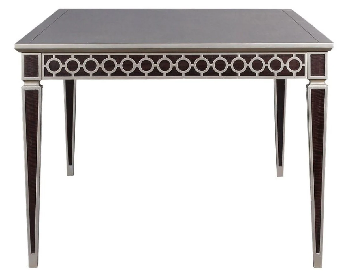 Luxury Art Deco dining table black / silver 240 x 110 x H. 78 cm - Elegant dining room table - Art Deco dining room furniture