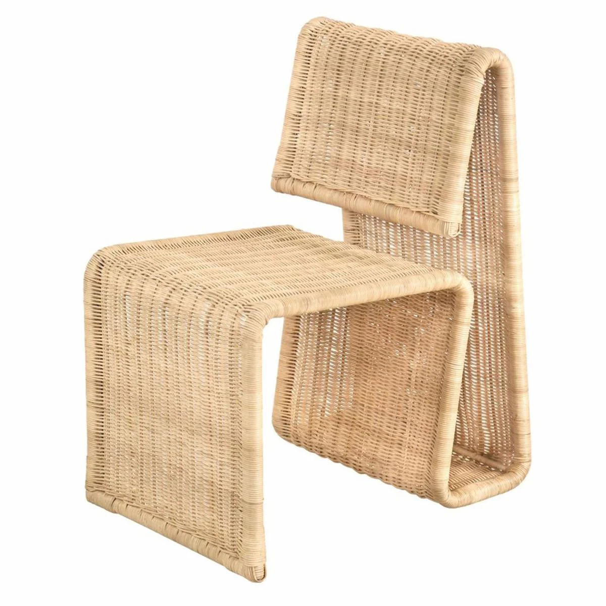 Luxury rattan dining room chair natural color H. 82 cm - luxury furniture