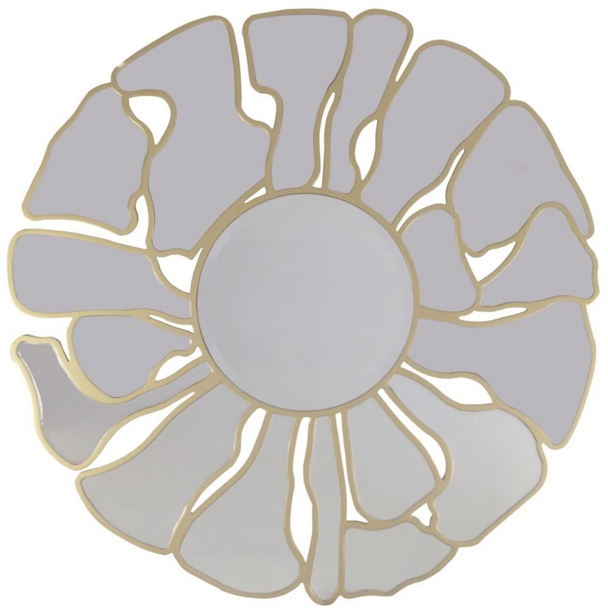 Luxury mirror gold Ø 92 cm - round living room wall mirror - cloakroom mirror - bedroom mirror - luxury collection