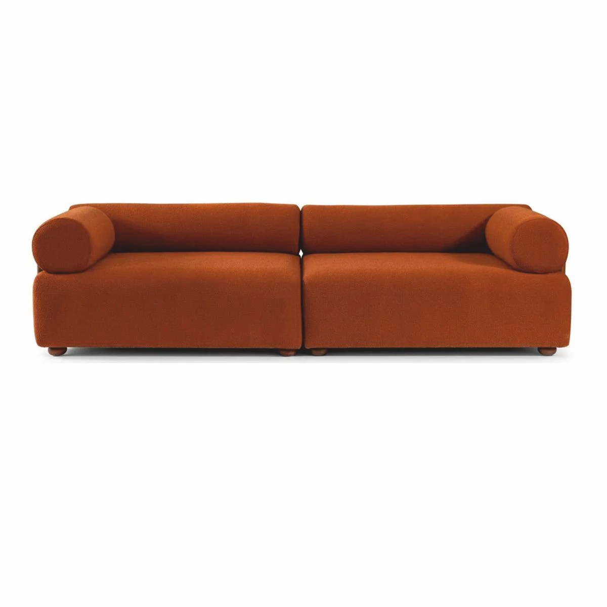 Luxury Sofa Orange / Brown 260 cm - Modular Living Room Sofa