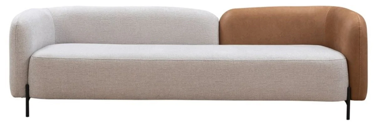 Luxury sofa light gray / brown / black 255 x 90 x H. 70 cm - living room sofa - living room furniture - luxury furniture - luxury furnishings