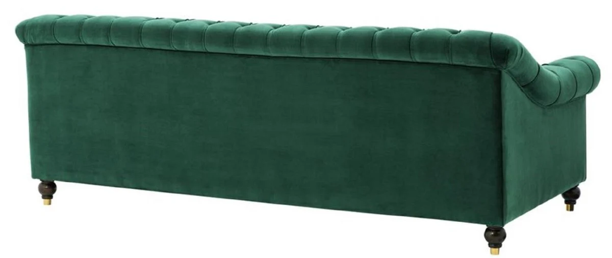 Luxury Chesterfield living room sofa green / brown / gold 230 x 90 x H. 81.5 cm - luxury quality