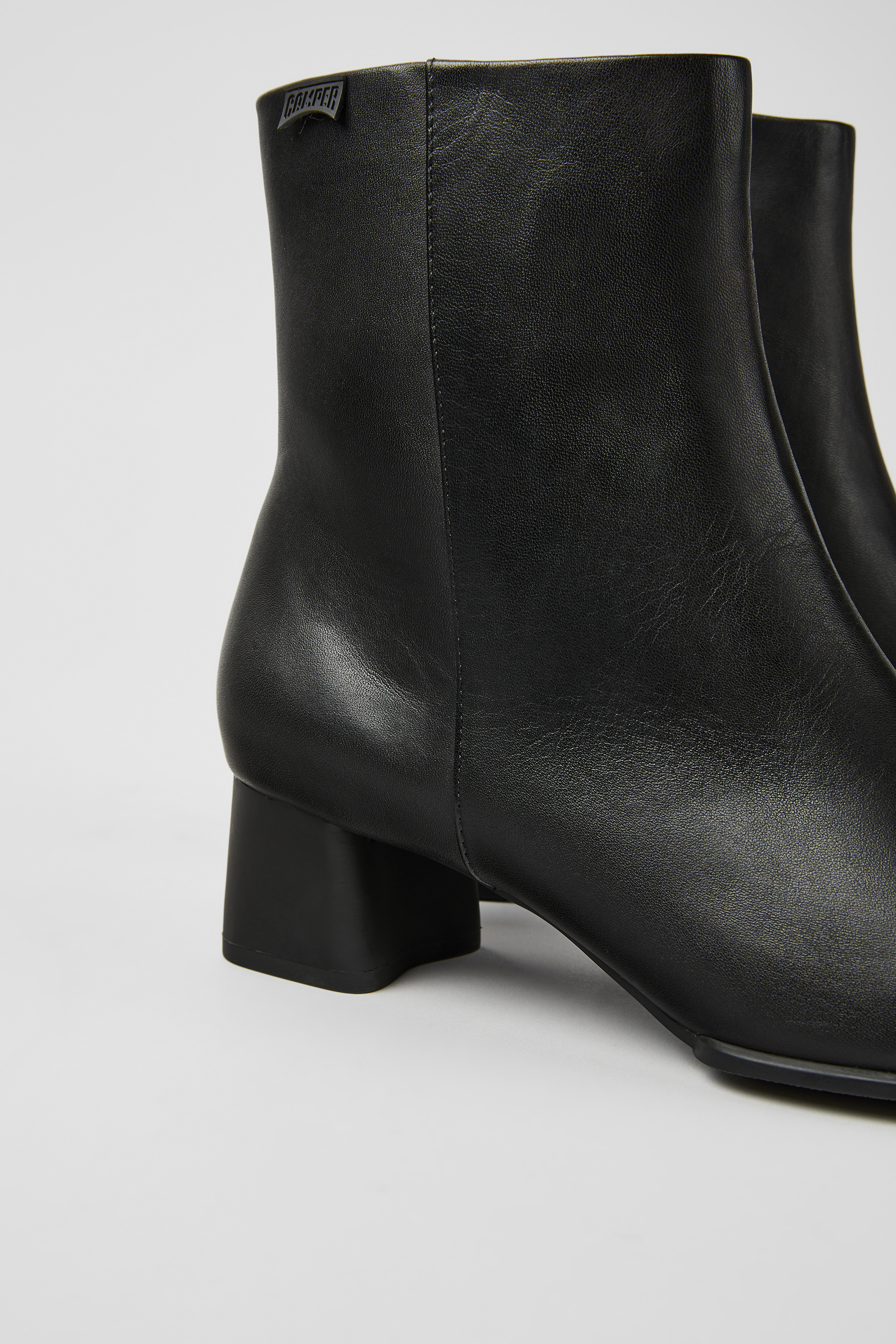 Katie - Schwarze Leder Stiefeletten