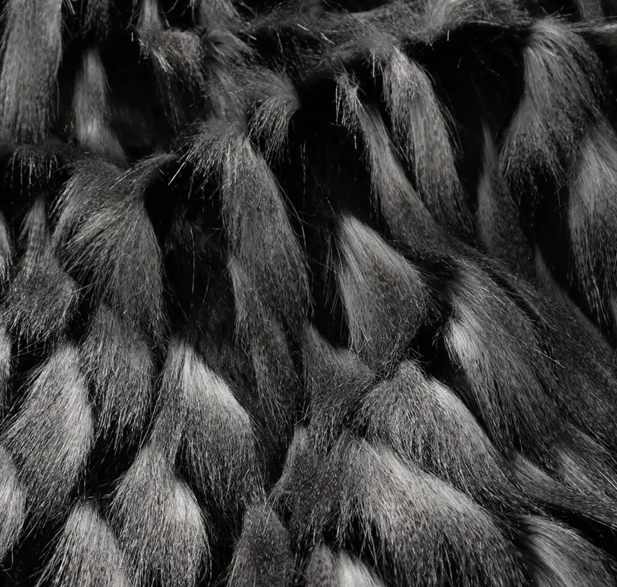 Luxury bedspread black / gray 150 x 180 cm - faux fur blanket