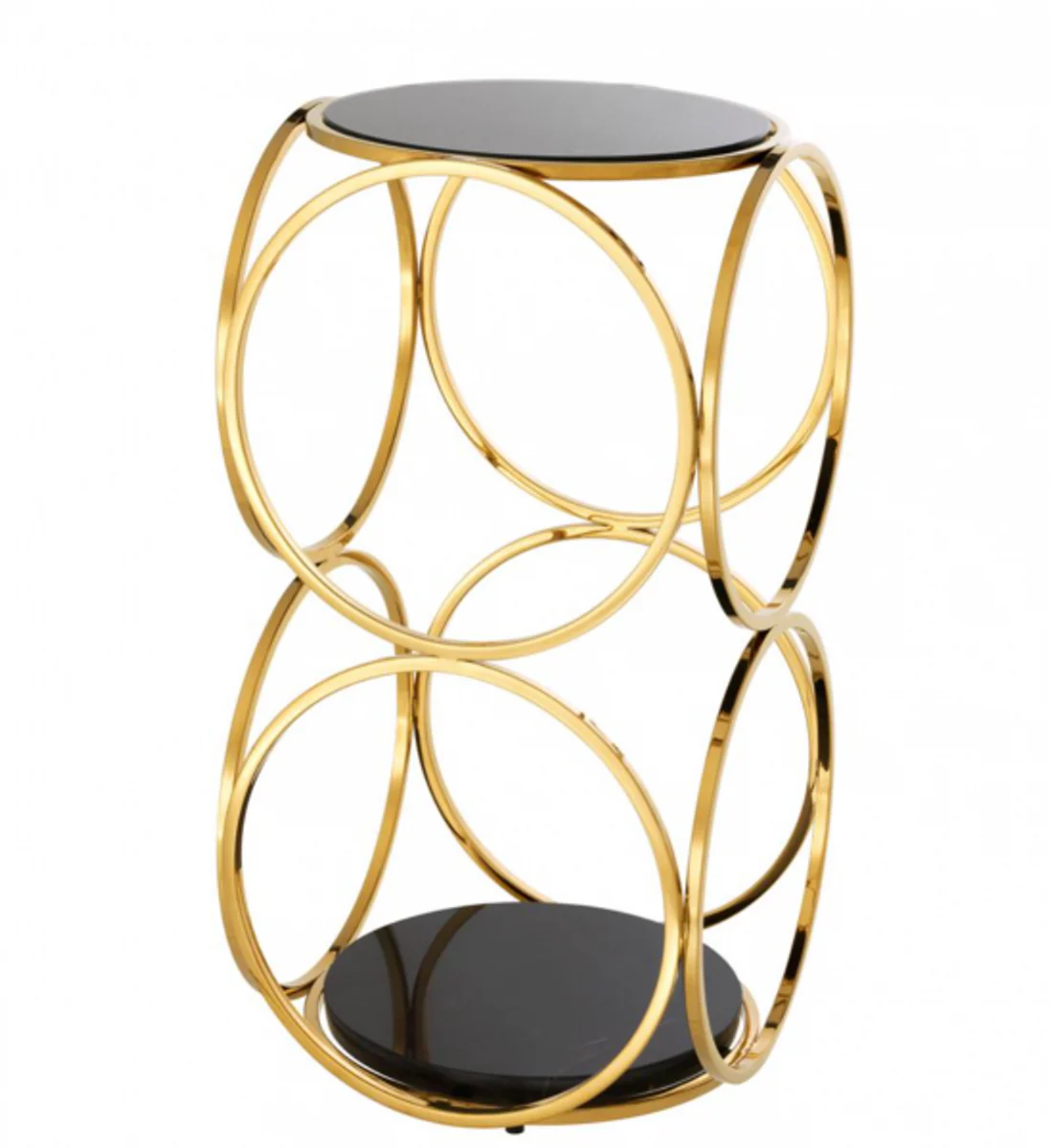 Luxury Art Deco designer side table gold 32 x 32 x H. 61.5 cm - luxury quality