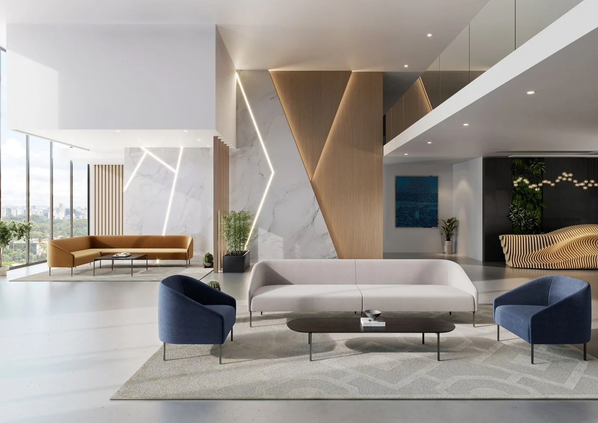 Luxury Living Room & Hotel Sofa Gray / Black 300 cm - Luxury Furniture