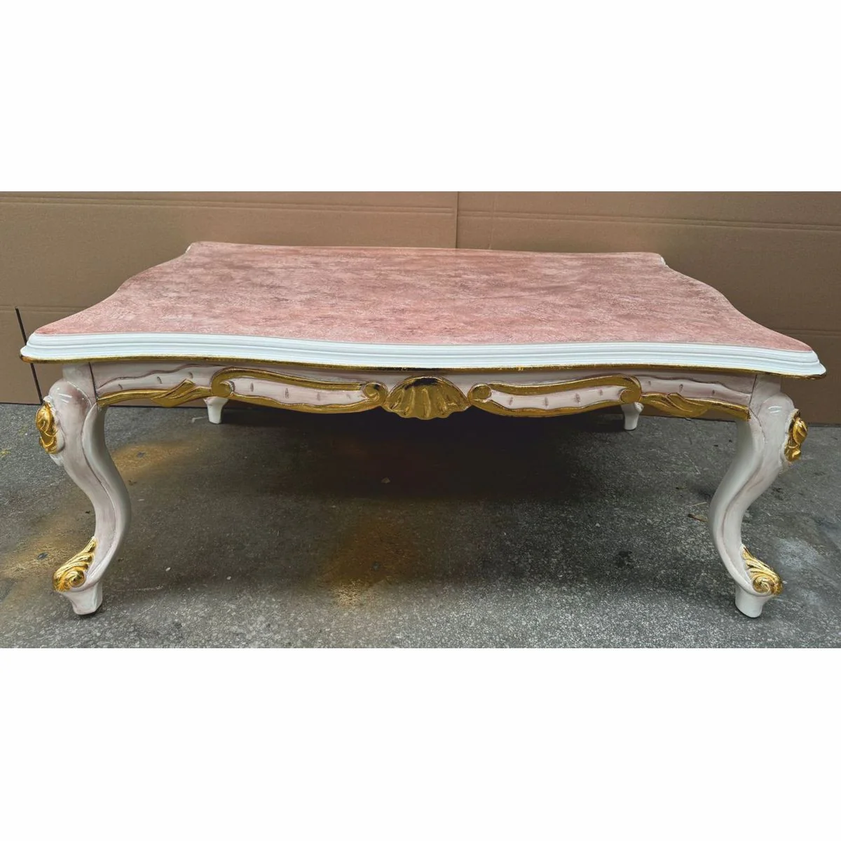Luxury Baroque Coffee Table White / Brown / Gold 120 cm - Baroque Living Room Furniture