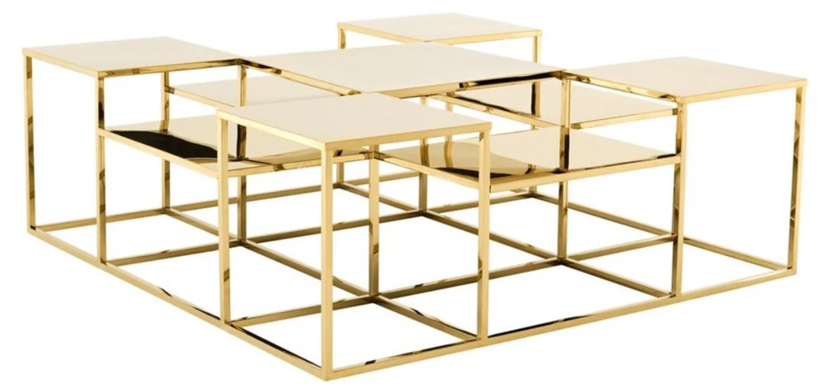 Luxury coffee table / living room table gold 120 x 120 x H. 42 cm - designer living room furniture