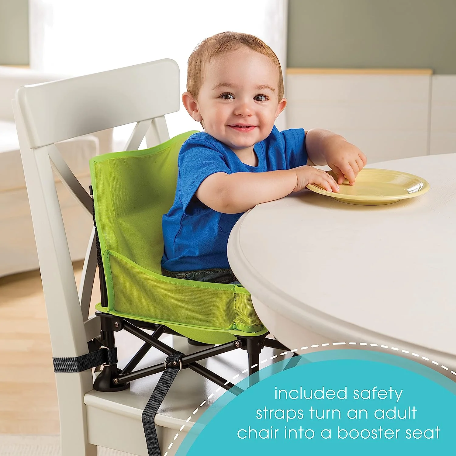 N Sit Tragbarer Sitzerhöhungsstuhl, Grau – Sitzerhöhung für den Innen-/Außenbereich – schnell, einfach und kompakt zusammenklappbar