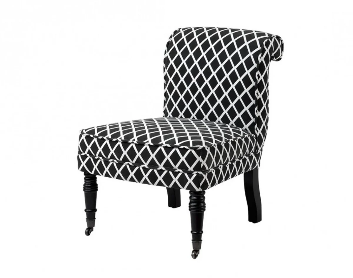 Luxury Salon Chair Birch Wood Black White - Luxury Furniture