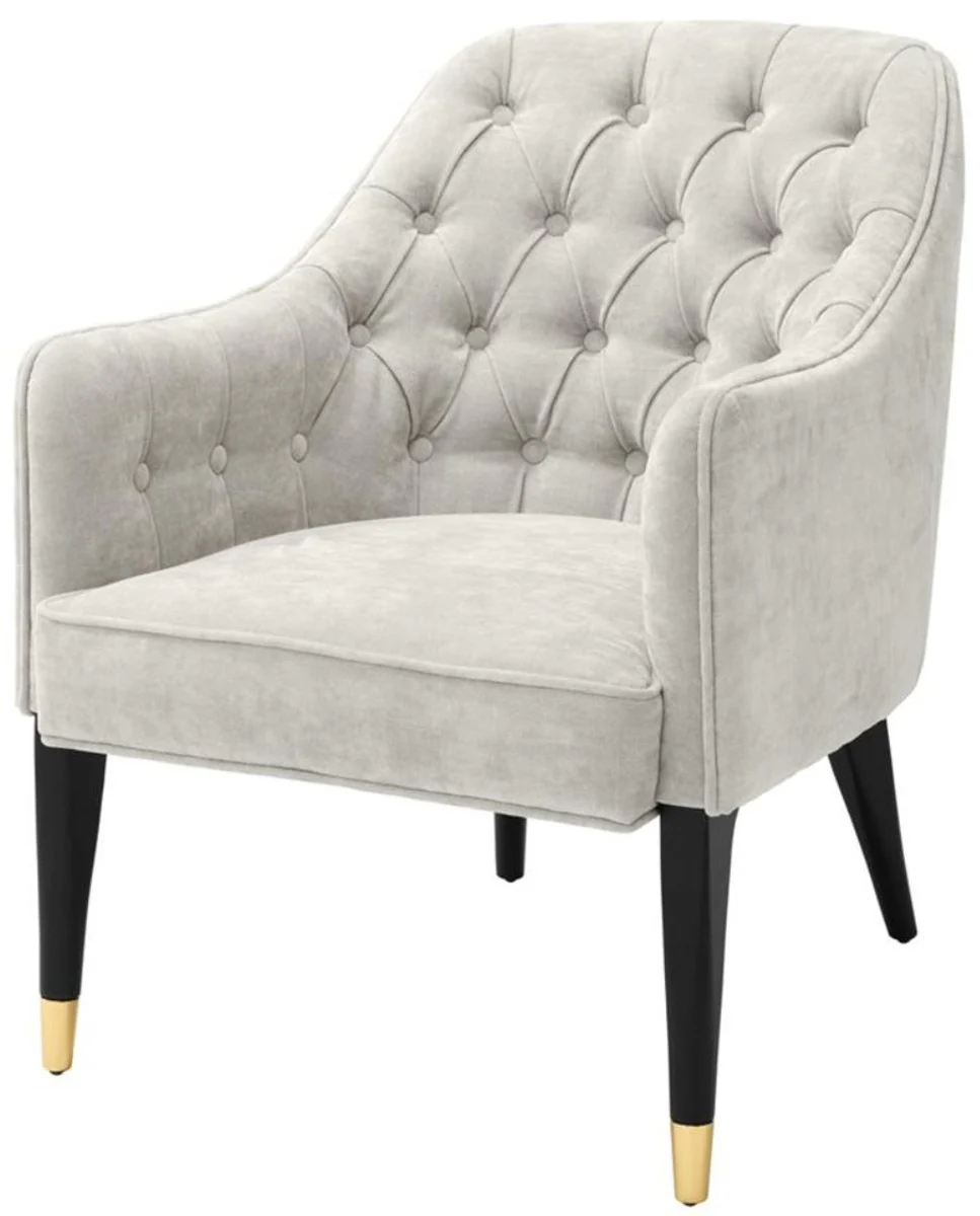 Luxury armchair sand / black / gold 65 x 80 x H. 88 cm - Chesterfield Furniture