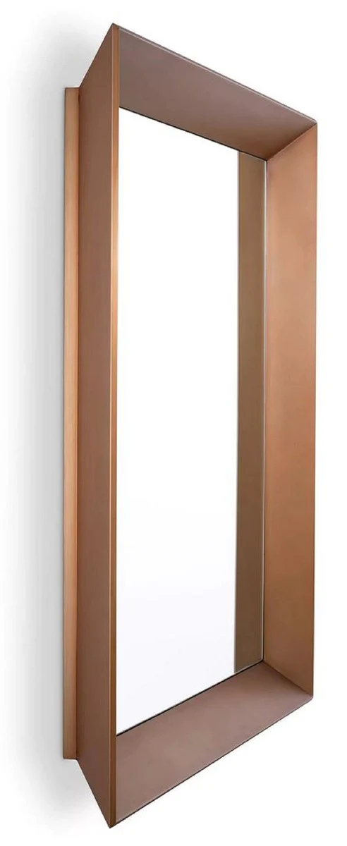 Luxury wall mirror brass 100 x 10 x H. 100 cm - Square stainless steel mirror - Living room mirror - Bedroom mirror - Cloakroom mirror - Luxury furniture - Luxury interior