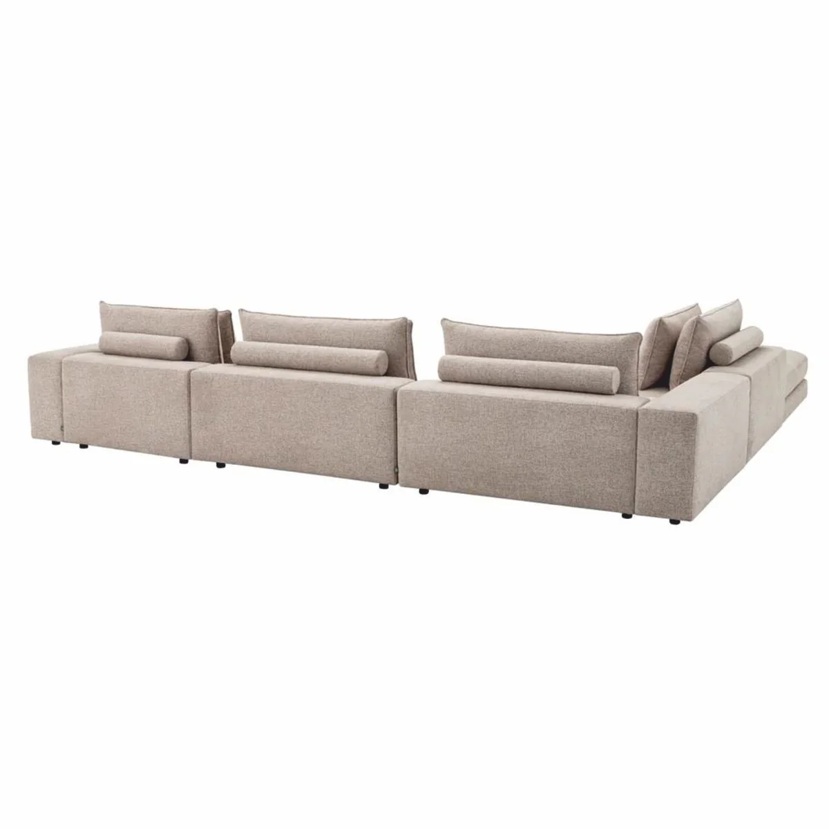 Luxus Ecksofa Greige / Schwarz 388 x 360 cm - Modulares Wohnzimmer Sofa - Luxus Möbel
