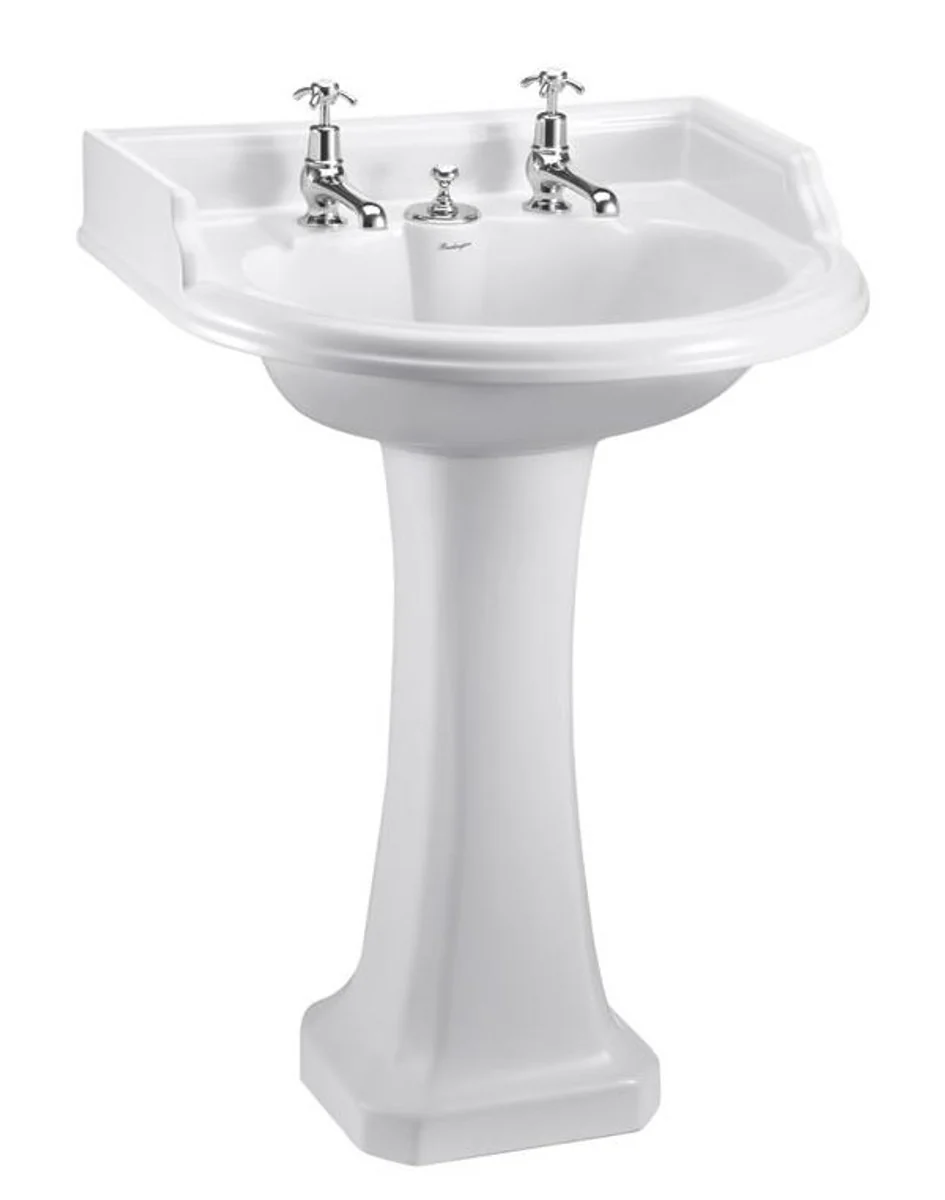 Art Deco sink with 2 tap holes - porcelain sink