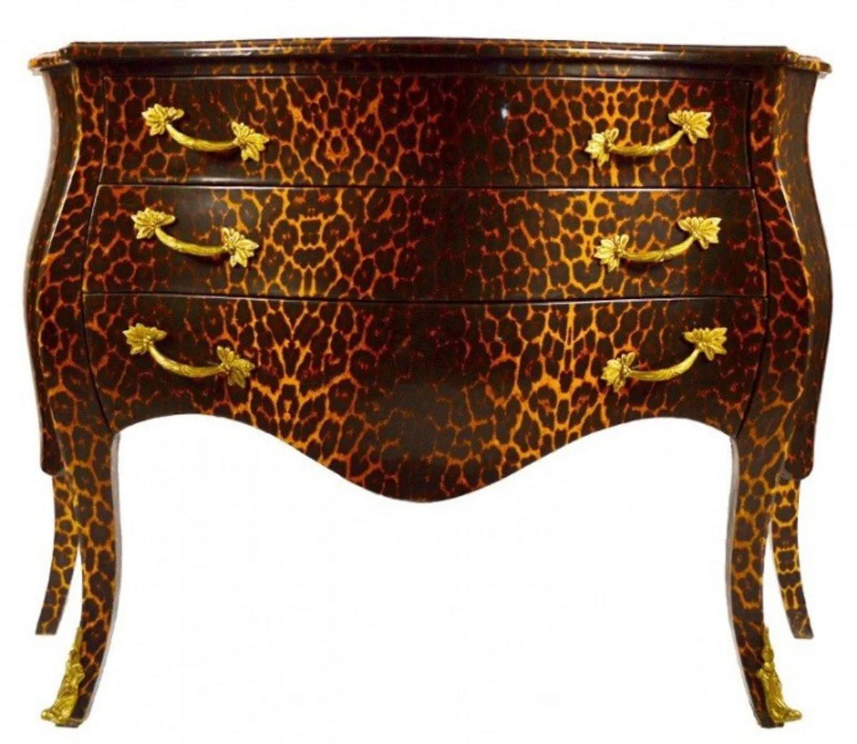 Baroque chest of drawers in leopard with 3 drawers