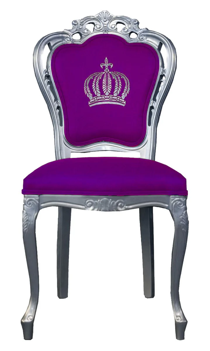 Pompöös by Luxury Baroque Dining Chair Purple / Silver - Pompöös Baroque Chair designed by Harald Glööckler