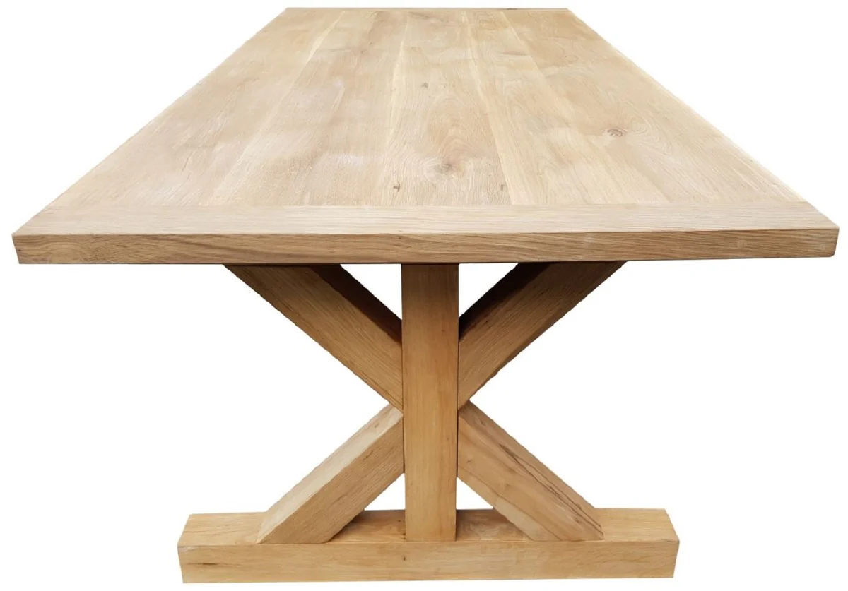 Country house style oak wood dining table natural colors - various sizes - solid wood kitchen table - rustic dining room furniture