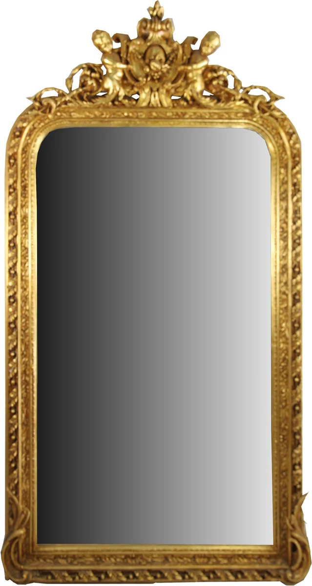 Baroque wall mirror gold 100 x H. 186 cm - Magnificent baroque mirror with beautiful decorations
