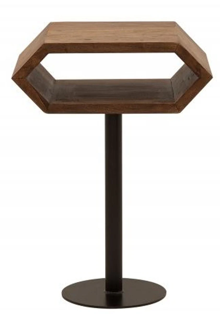 Designer side table natural / black Sheesham 45cm x 35cm x H.65cm solid wood