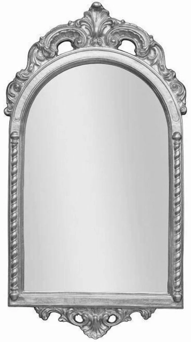 Baroque mirror silver 51 x 5 x H. 93 cm - Elegant wall mirror in baroque style - Baroque furniture