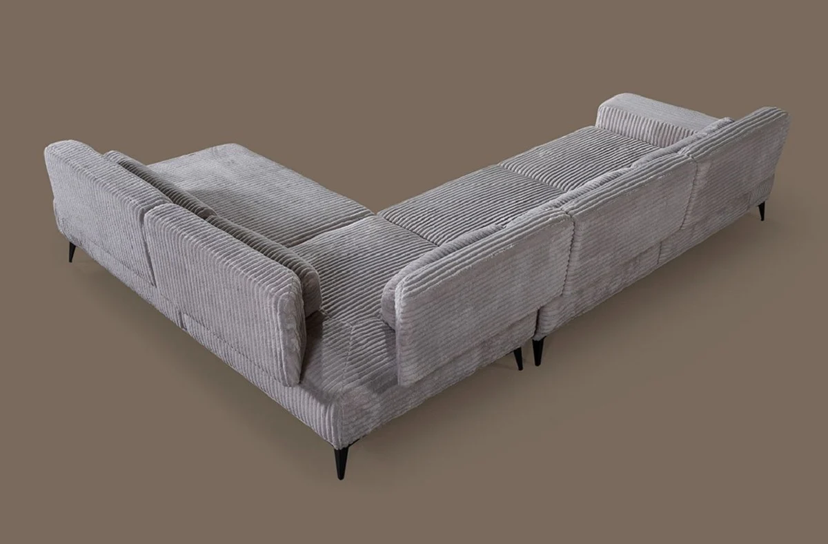 Luxury corner sofa with adjustable backrests gray / black 330 x 240 cm