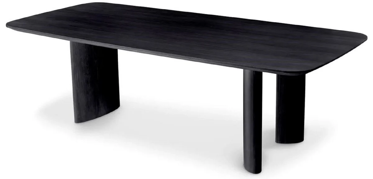 Luxury dining table black 241 x 109.5 x H. 77 cm - Rectangular solid wood kitchen table - Dining room furniture - Kitchen furniture - Luxury furniture - Luxury furnishings
