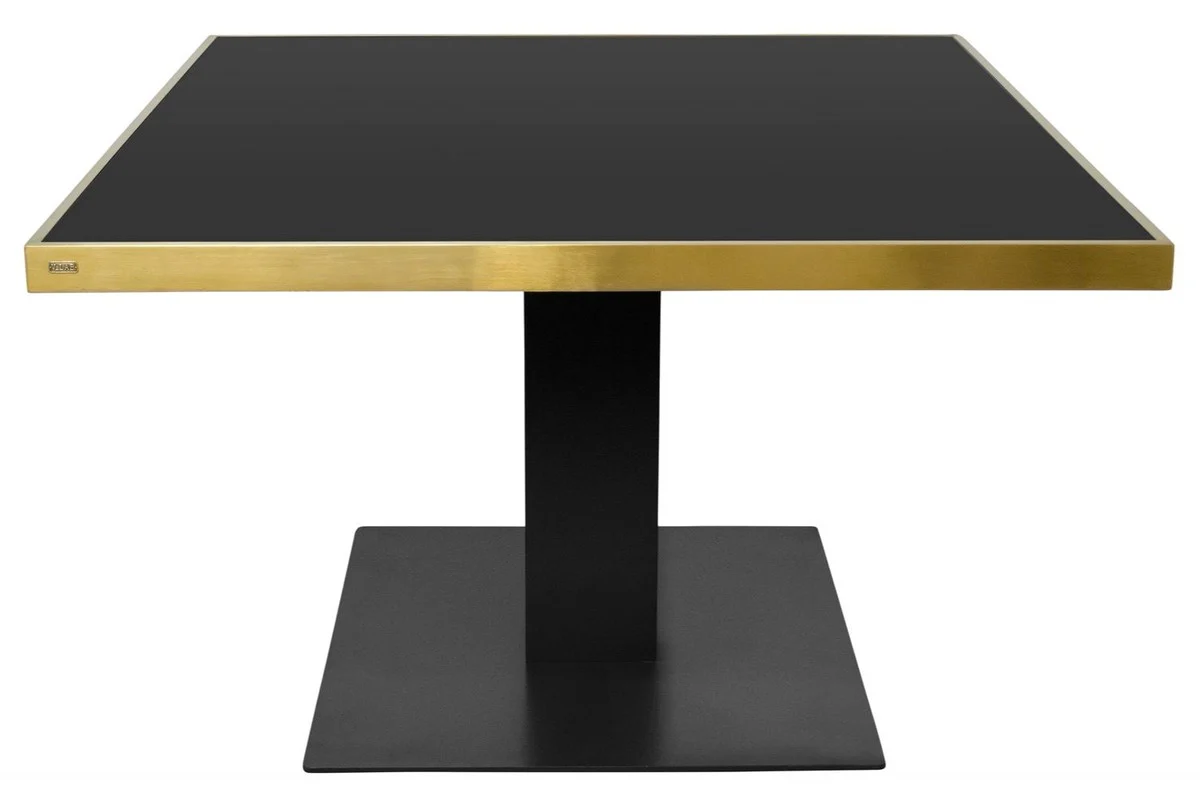 Designer dining table black / gold 120 x 120 x H. 76 cm - luxury dining room furniture
