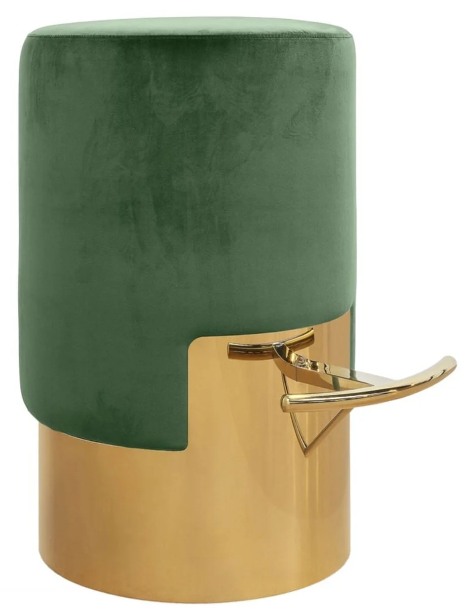 Luxury bar stool green / gold Ø 46 x H. 76 cm - bar furniture
