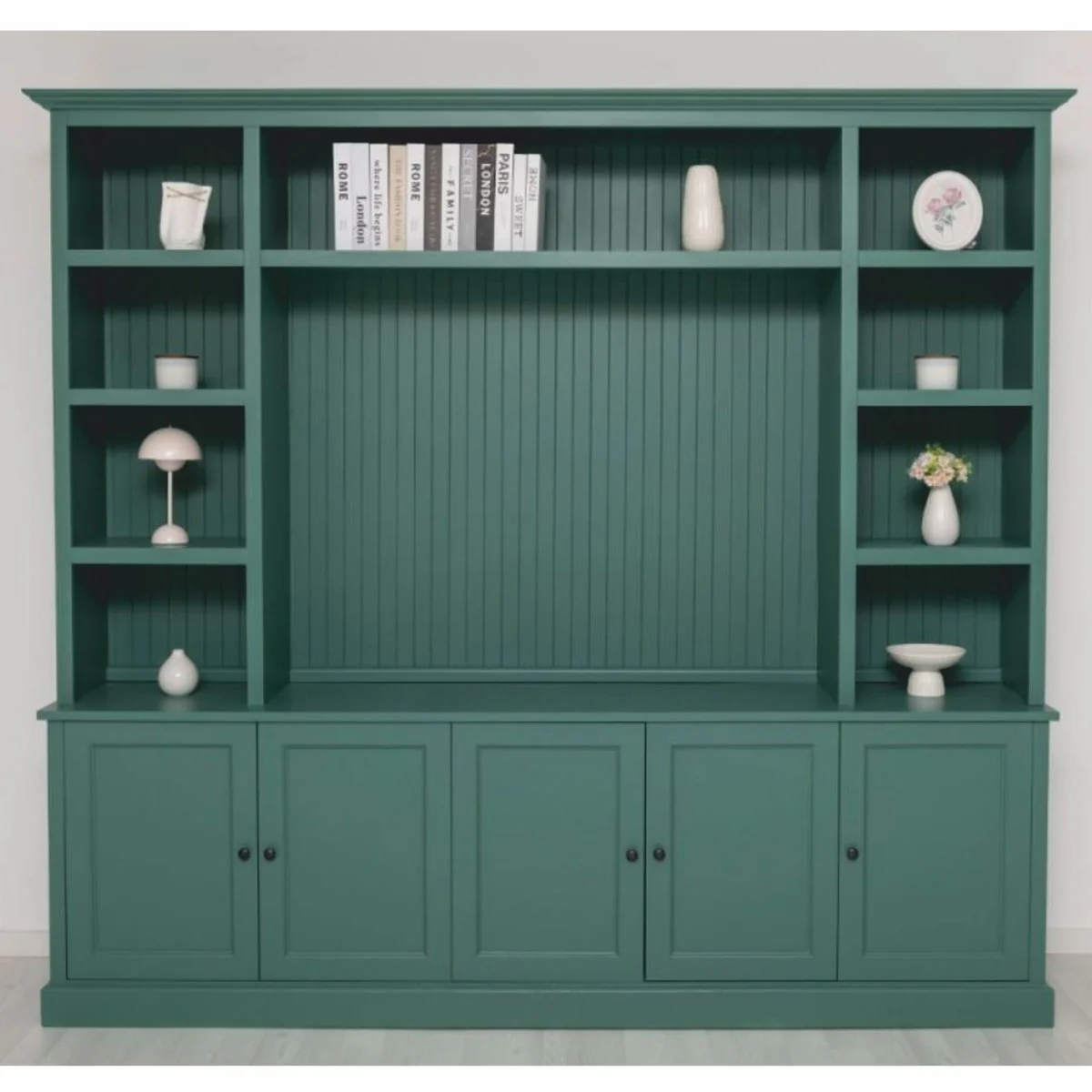 Country house style bookcase green 254 cm - country house style furniture