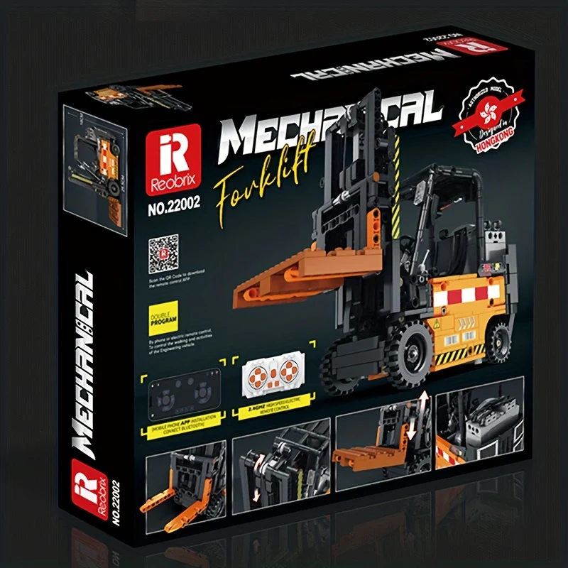 722-teiliges Bausteinset für technische Gabelstaplermodelle – Doppelferngesteuerter Bulldozer, Bagger und Auto – perfektes Dekompressionsgeschenk für Erwachsene!