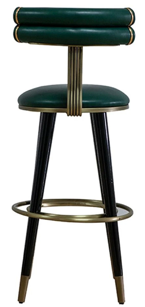 Luxury bar chair green / black / antique brass H. 98 cm - Hotel & Bar Furniture