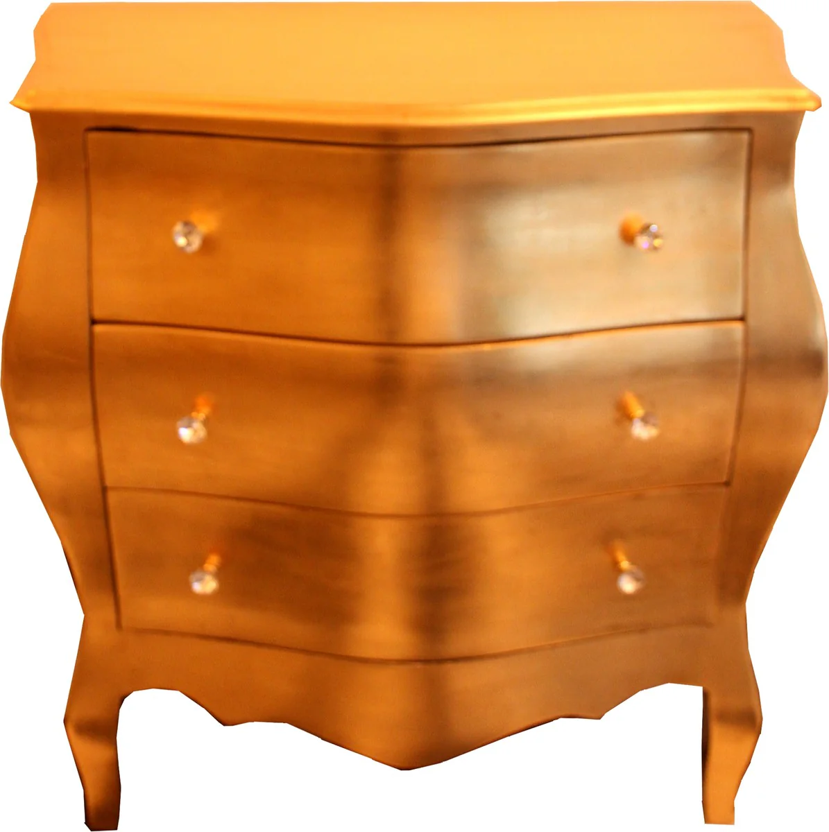 Baroque chest of drawers gold 103cm with 3 drawers - antique style furniture living room
