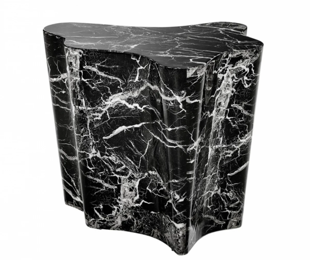 Luxury Art Deco designer side table made of black faux marble - Luxury designer side table
