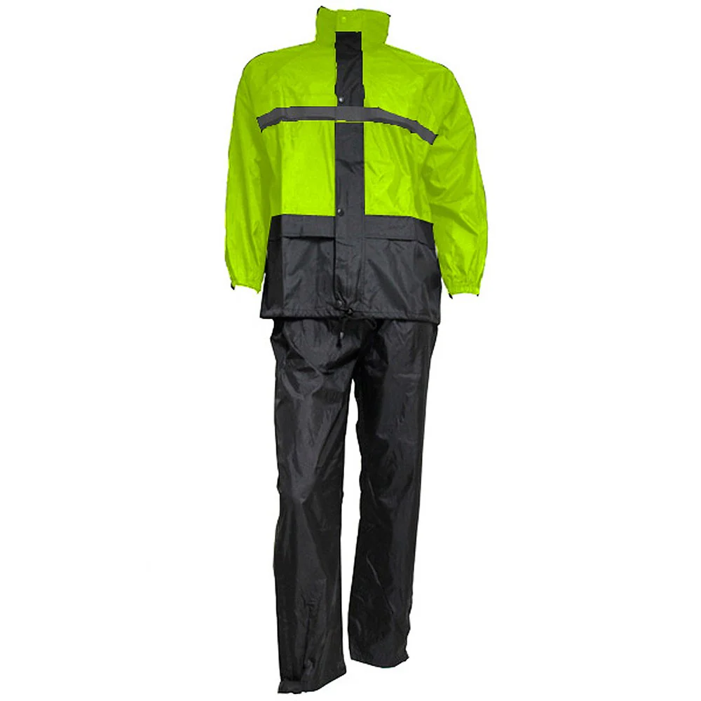 IMPERMEABLE OUTLET MOTO 2PC NEGRO / FLUOR